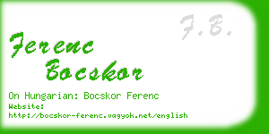 ferenc bocskor business card